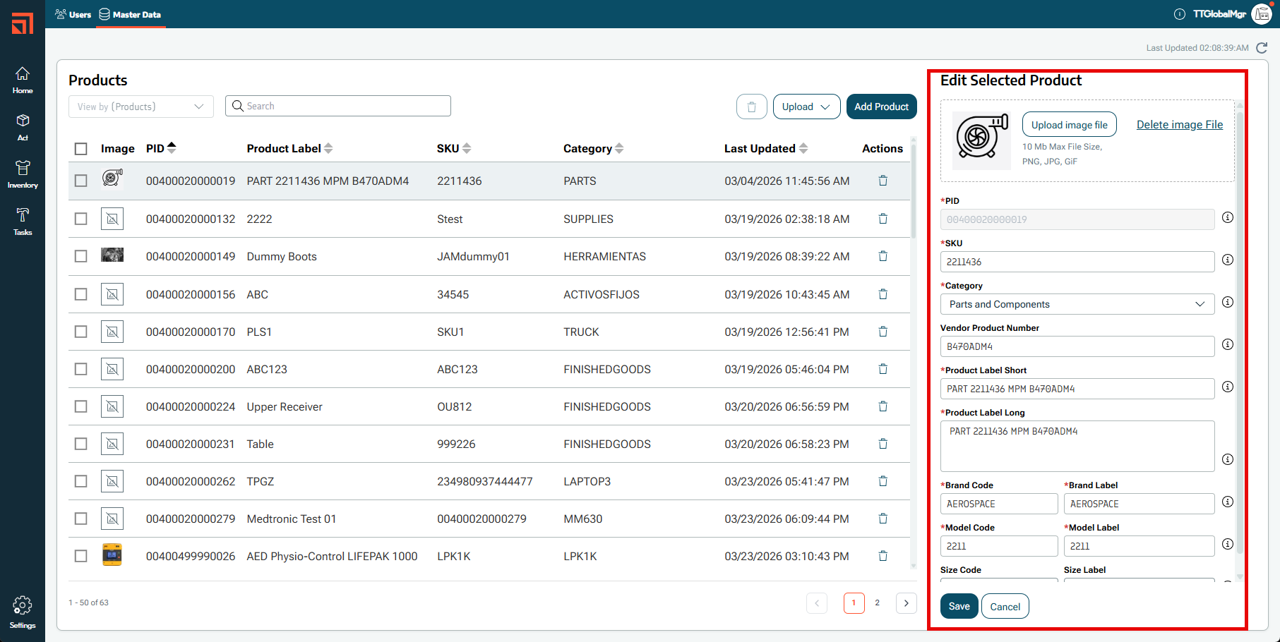 Modify the Product Master Data for Track & Trace – Seagull Support Portal